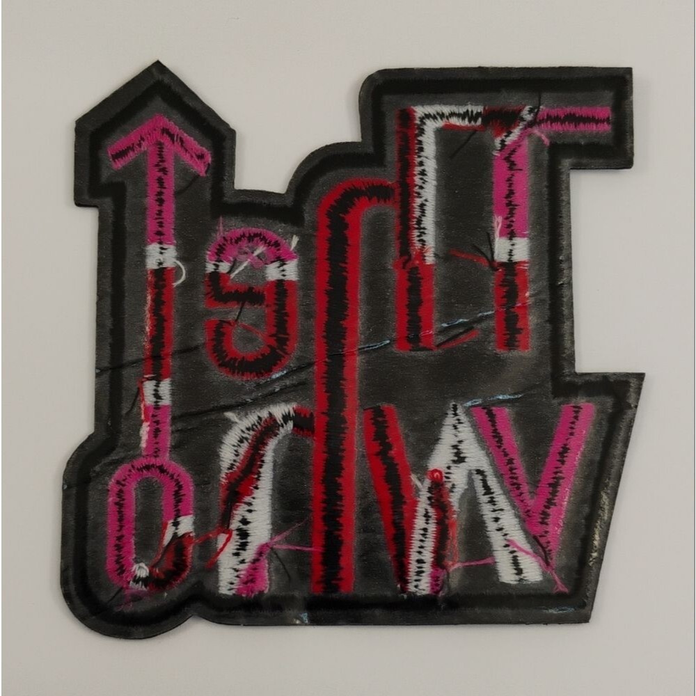 The Who Iron On Embroidered Patch Pink and White on Black background - Picture 5 of 10